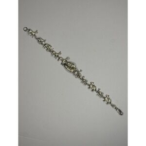 JT Noah's Ark‎ Bracelet 925 Sterling Silver Animal Link Vintage Artisan 7.5"